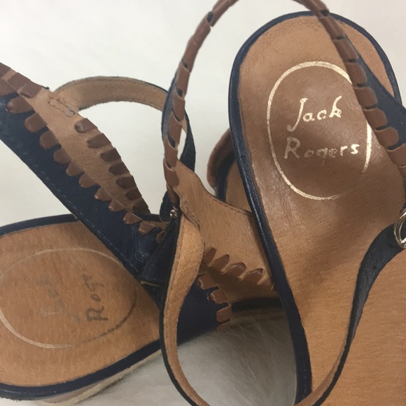 Navy Blue Jack Rogers Wedges - Picture 8 of 8